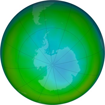 Antarctic ozone map for 2005-07